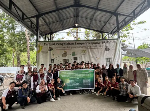 Aksi Kolaborasi Internasional: Implementasi Pengelolaan Sampah Terpadu Berbasis Waste to Resource melalui Kolaborasi Akademik USU dan USM di Fasilitas Pengelolaan Sampah Terpadu USU